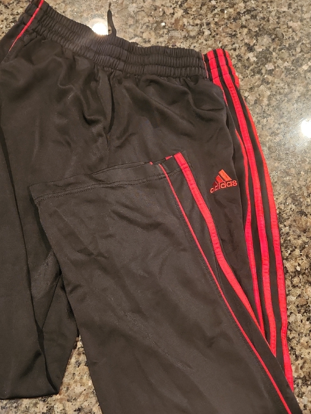 adidas Black Joggers with Red Stripe Accents